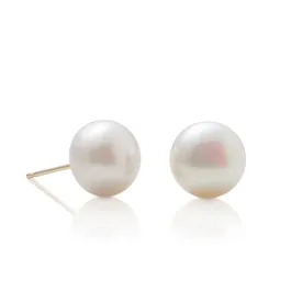 10mm Button Pearl Stud Earrings