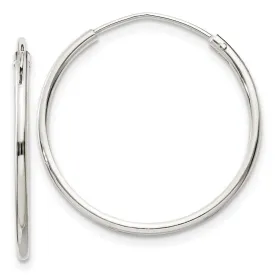 1.3mm, Sterling Silver, Endless Hoop Earrings - 22mm (7/8 Inch)