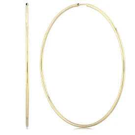 14k Gold 60mm Endless Hoop Earrings