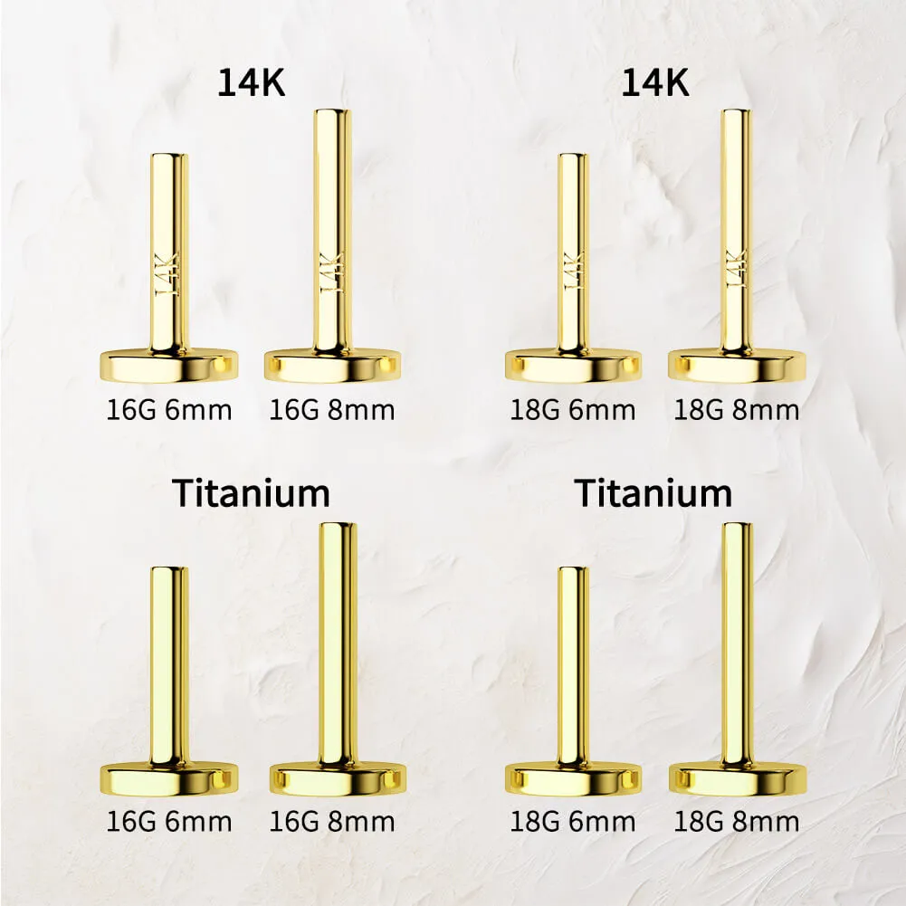 14K Solid Gold Beads Threadless Push Pin Helix Cartilage piercing