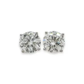 14K W Gold 2.45ctw F/SI1 Lab-Created Diamond Stud Earrings with Screw Backs IGI