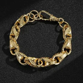 15mm Gold Filled Tulip Bracelet with Albert Clasp 8/8.5 Inch