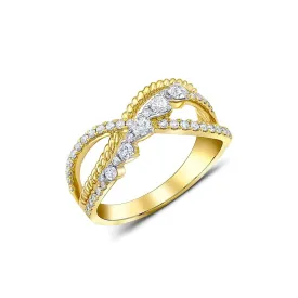 18k Yellow Gold Diamond Lace Ring