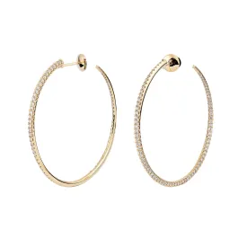 45mm Twisted Creole Diamond Earrings - Yellow Gold