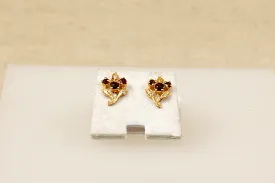 9ct Gold & Garnet Earring Studs