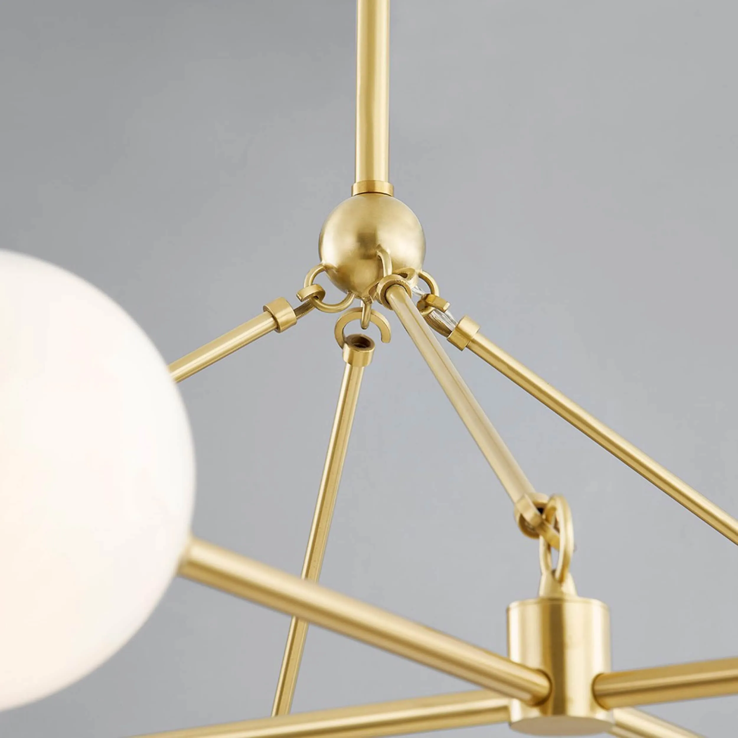 Andrews Chandelier, Aged Brass