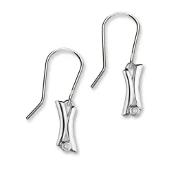 April Birthstone Silver Earrings DE114 Diamond