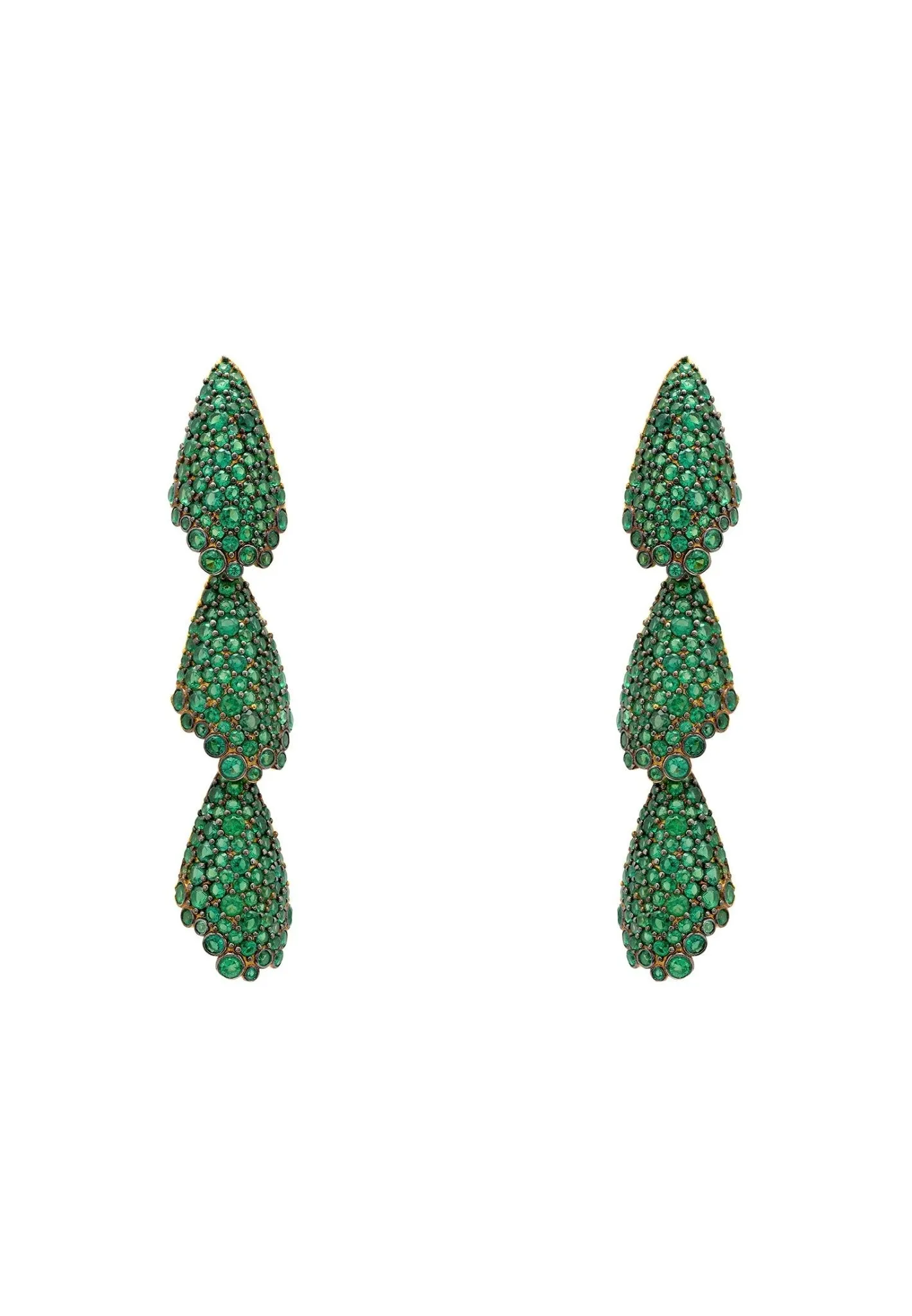 Arabelle Emerald Green Earrings Gold