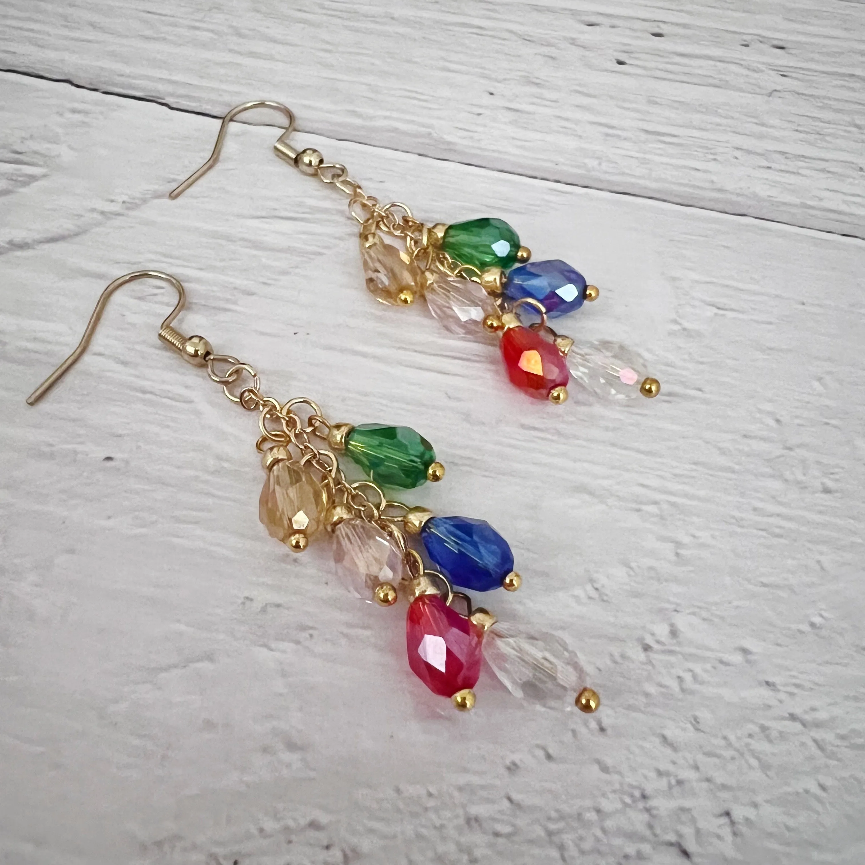 Beaded Christmas Light Earrings