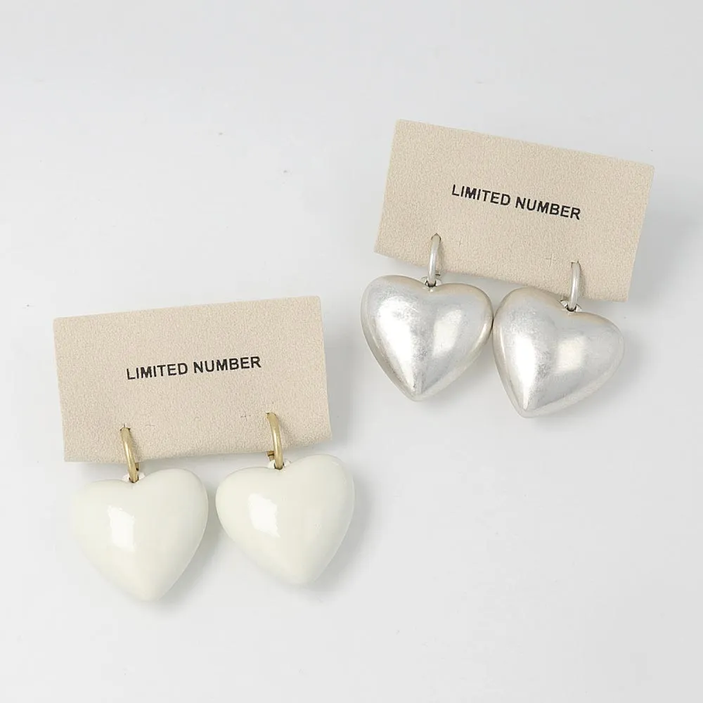 Big Heart Drop Earrings