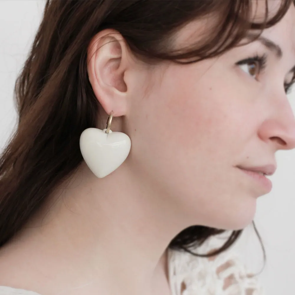 Big Heart Drop Earrings