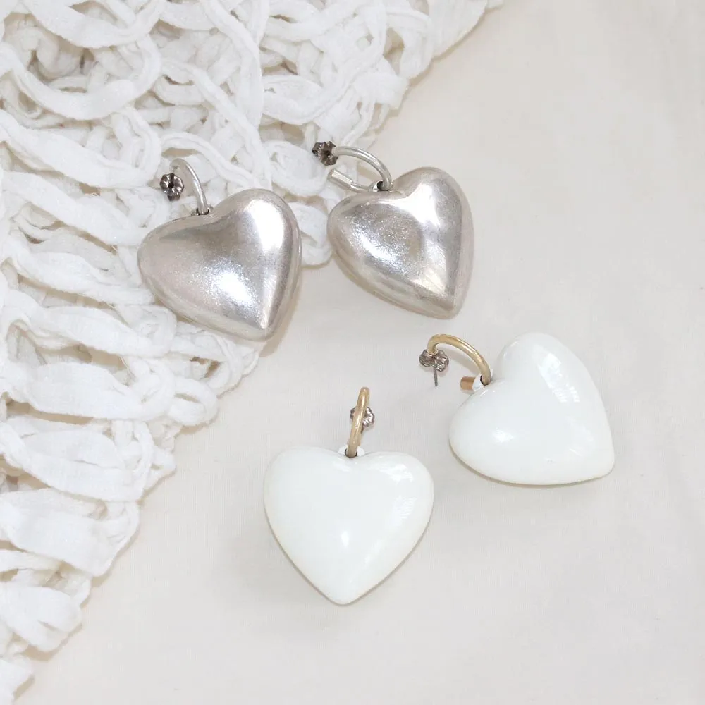 Big Heart Drop Earrings