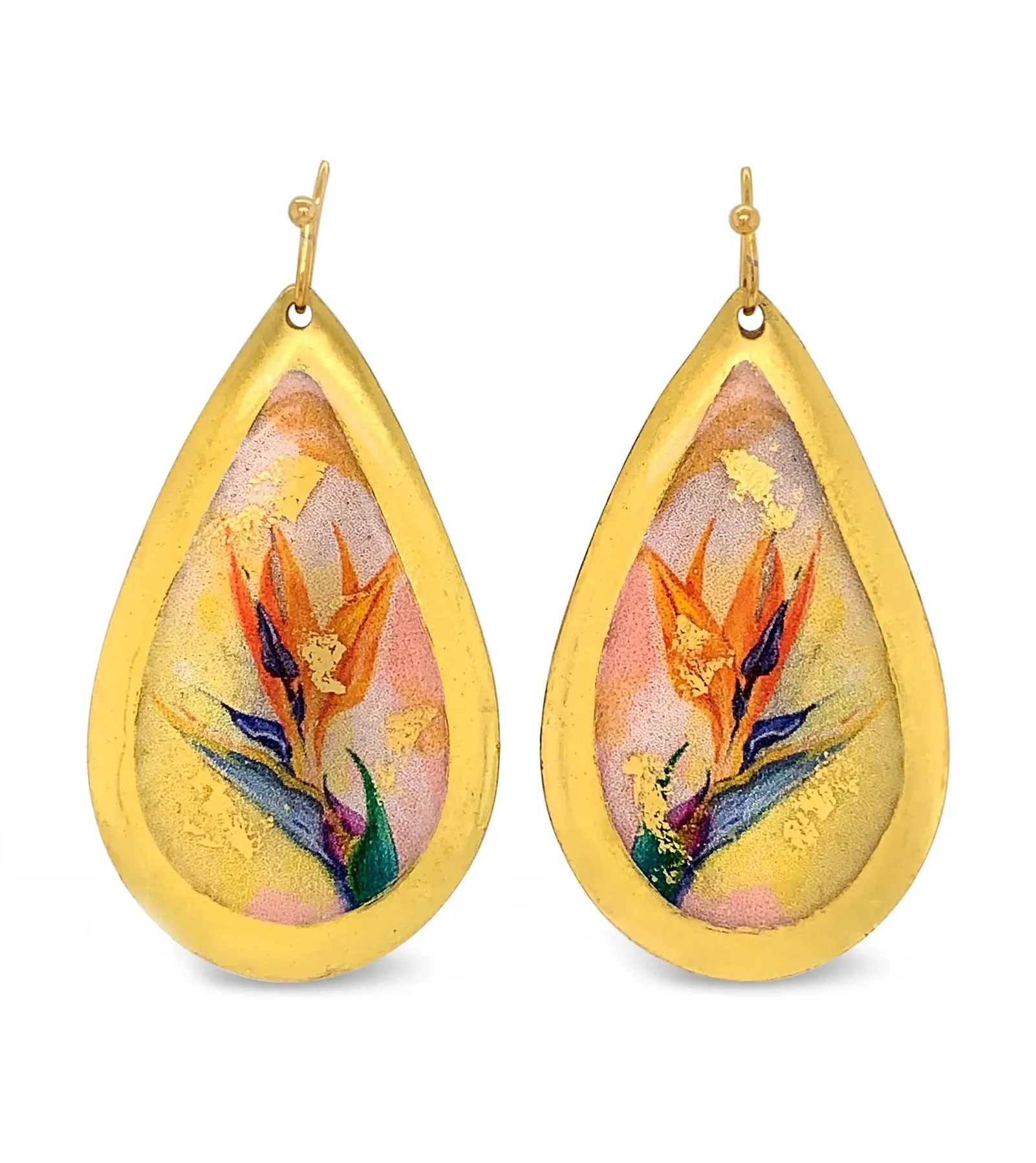 Bird of Paradise Teardrop Earrings