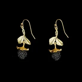 Blackberry Earrings - Leaf Dangle Wire