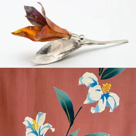 Blue Lily Branches -  Lily Brooch