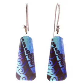 Blue Trapeze Fern Earrings