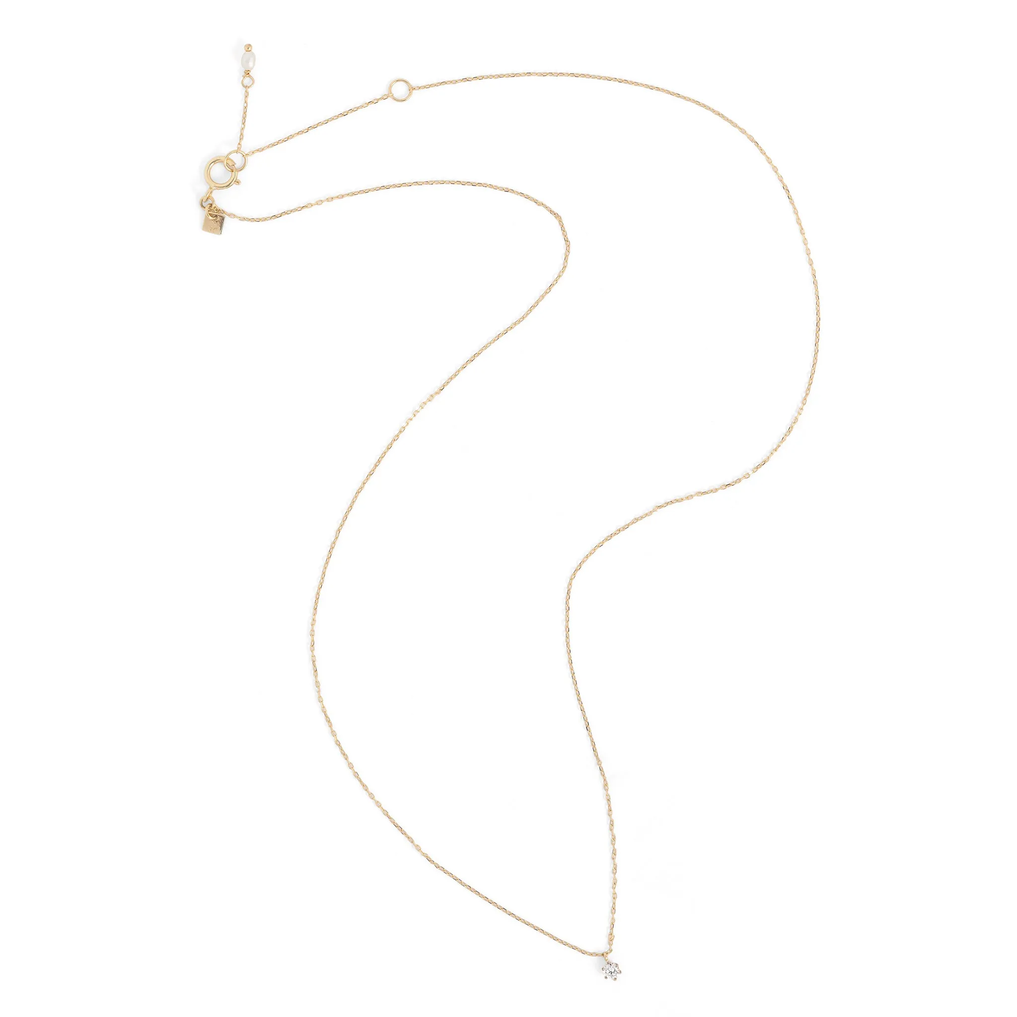 By Charlotte 14k Gold Sweet Droplet Diamond Necklace