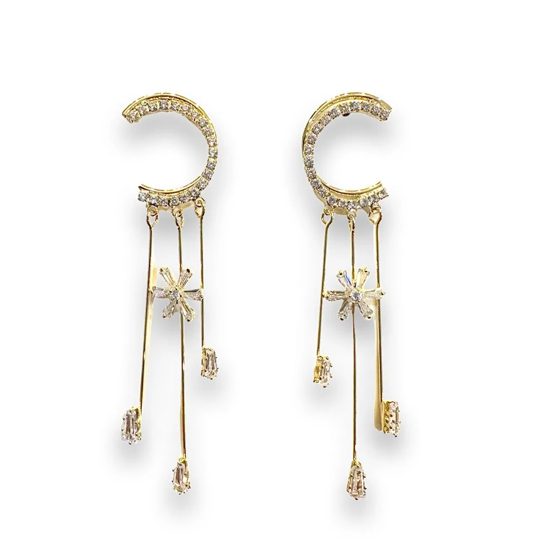 C Crystal Dangle Earrings