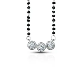 Classic Silver Mangalsutra Featuring Stones and Beads