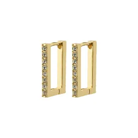 COBY recycled crystal square hoop earrings gold-plated