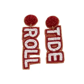 Collegiate Beaded Earrings - University of Alabama