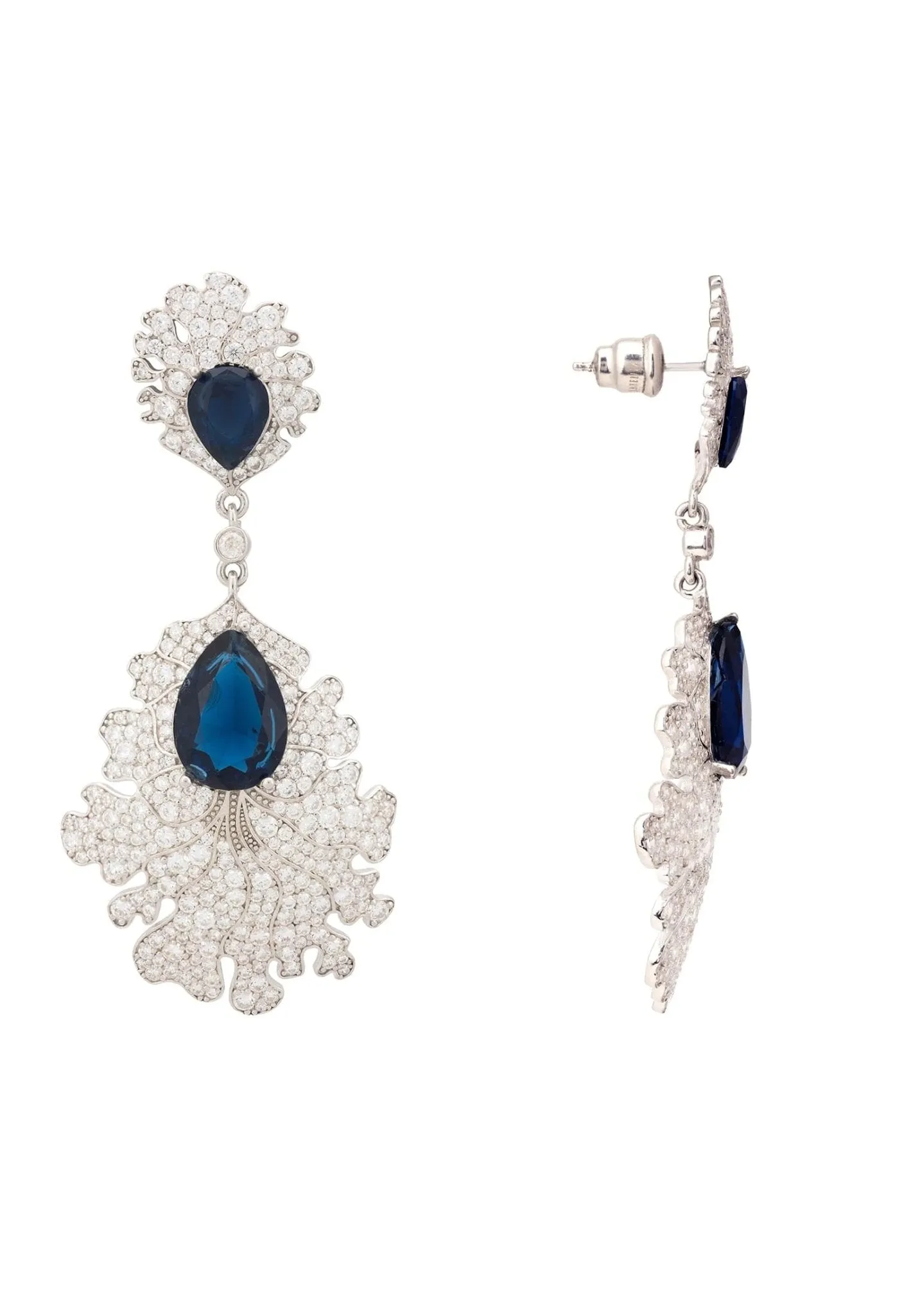 Coralia Blue Earrings Silver