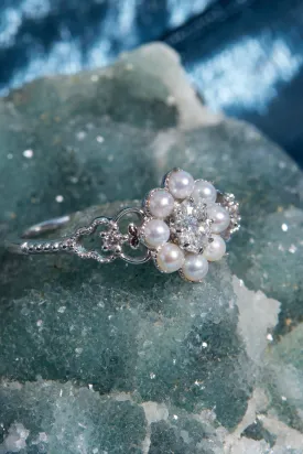 Diamond & Pearl 14K Gold Cluster Ring - Georgia