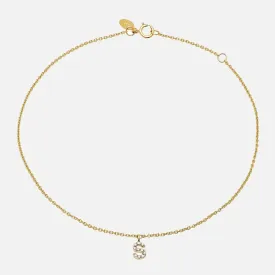 Diamond Mini Initial Anklet