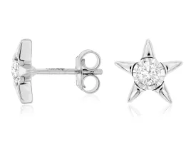 Diamond Star Design Stud Earrings