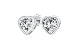 Earrings 0.58 cts Natural Heart Diamonds F VS1 18kt Gold Studs