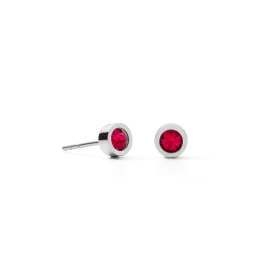 Earrings Sparkling Dot silver red