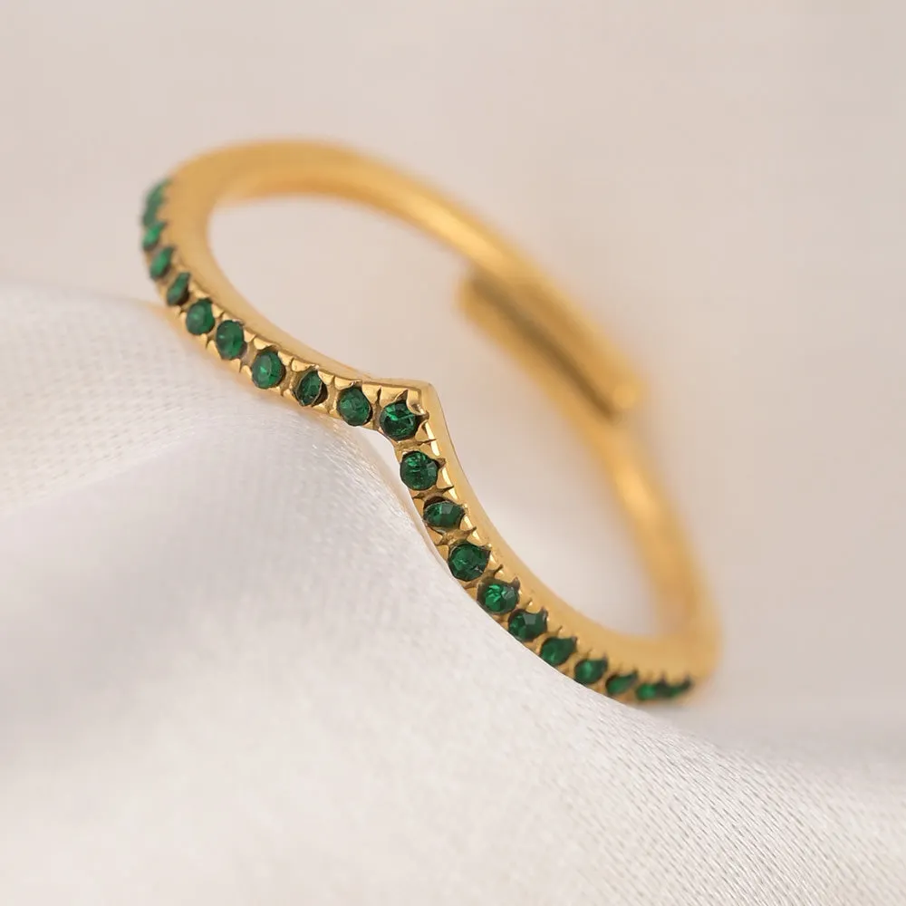 Eterna Green Stud Ring