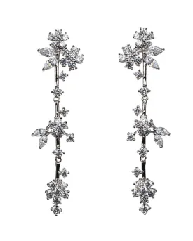 Floral CZ Design Earrings