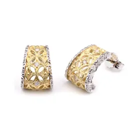 Florentine 18k gold diamond earrings