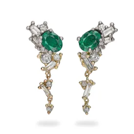 Gemfields Emerald and Diamond Tumbling Cluster Drops