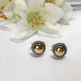 Gold Cushion Stud Earrings - VE384