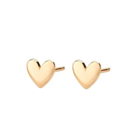 Gold Plated Heart Stud Earrings