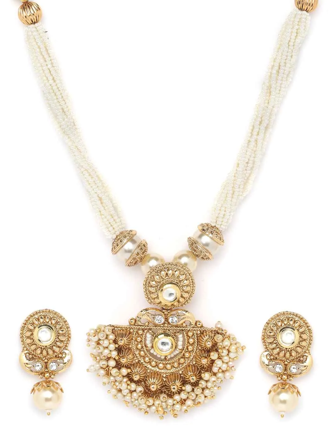 Gold-Plated Kundan Handcrafted Jewellery Set