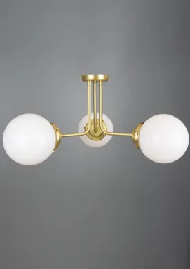 Hayes Flush Glass Globe Chandelier