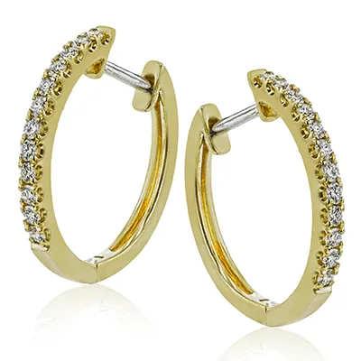 Hoop Earrings in 18K Gold with Diamonds