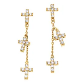 Katharine McPhee Sterling Silver Layered Cross Earrings