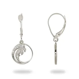 Nalu Earrings in White Gold with Diamonds - 12mm