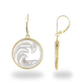 Nalu Mother of Pearl Earrings in Gold - 22mm