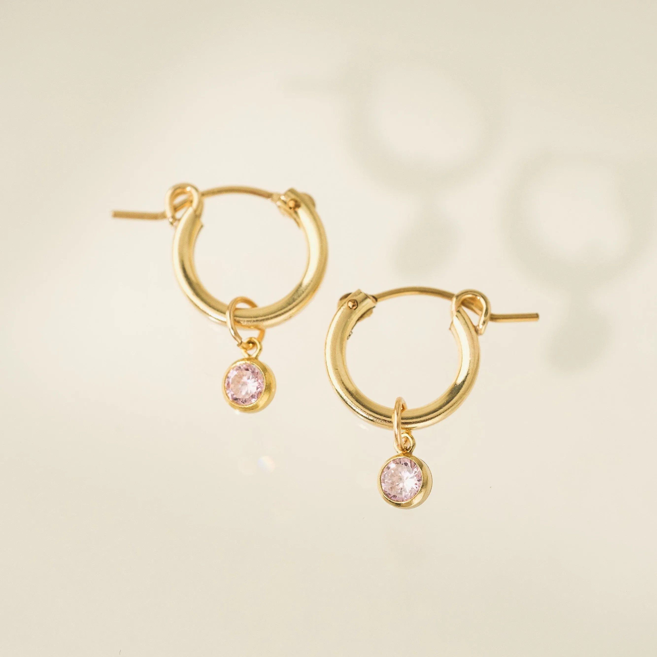 October Birthstone Gold-Filled Hoop Earrings