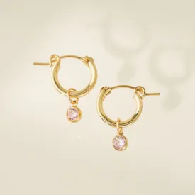 October Birthstone Gold-Filled Hoop Earrings