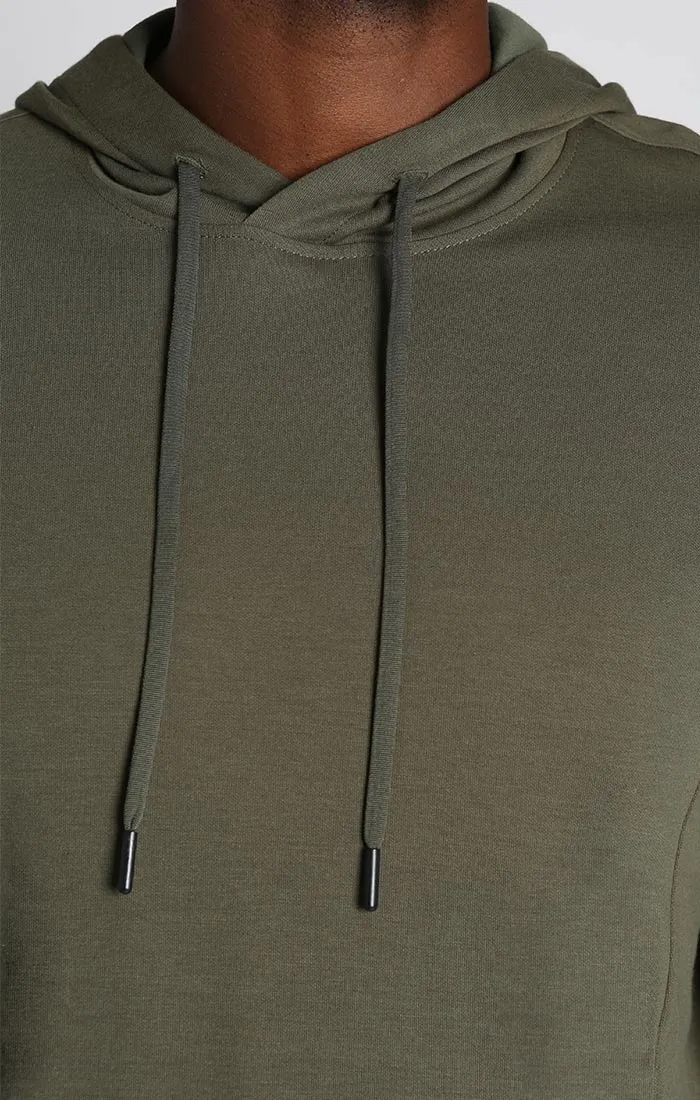 Olive Cotton Modal Crossover Hoodie