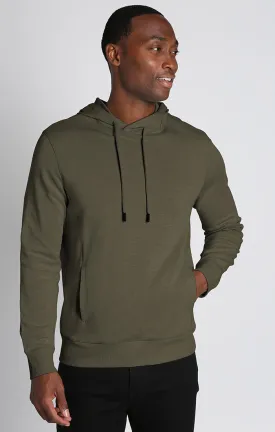 Olive Cotton Modal Crossover Hoodie