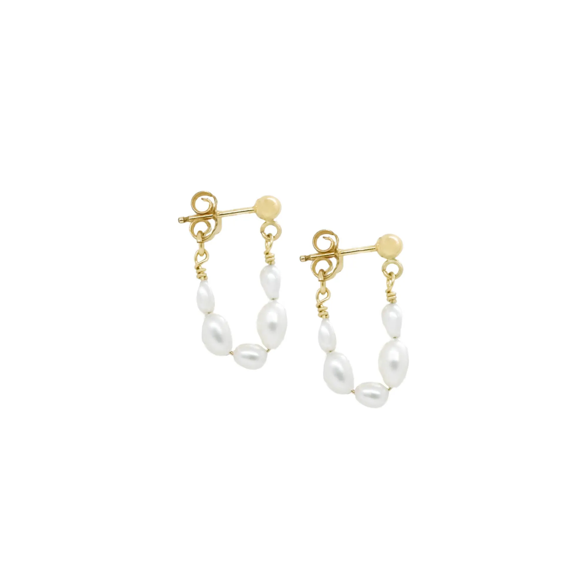 Pearl Huggie Hoops - Mini