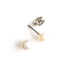 Pearl Titanium Stud Earrings