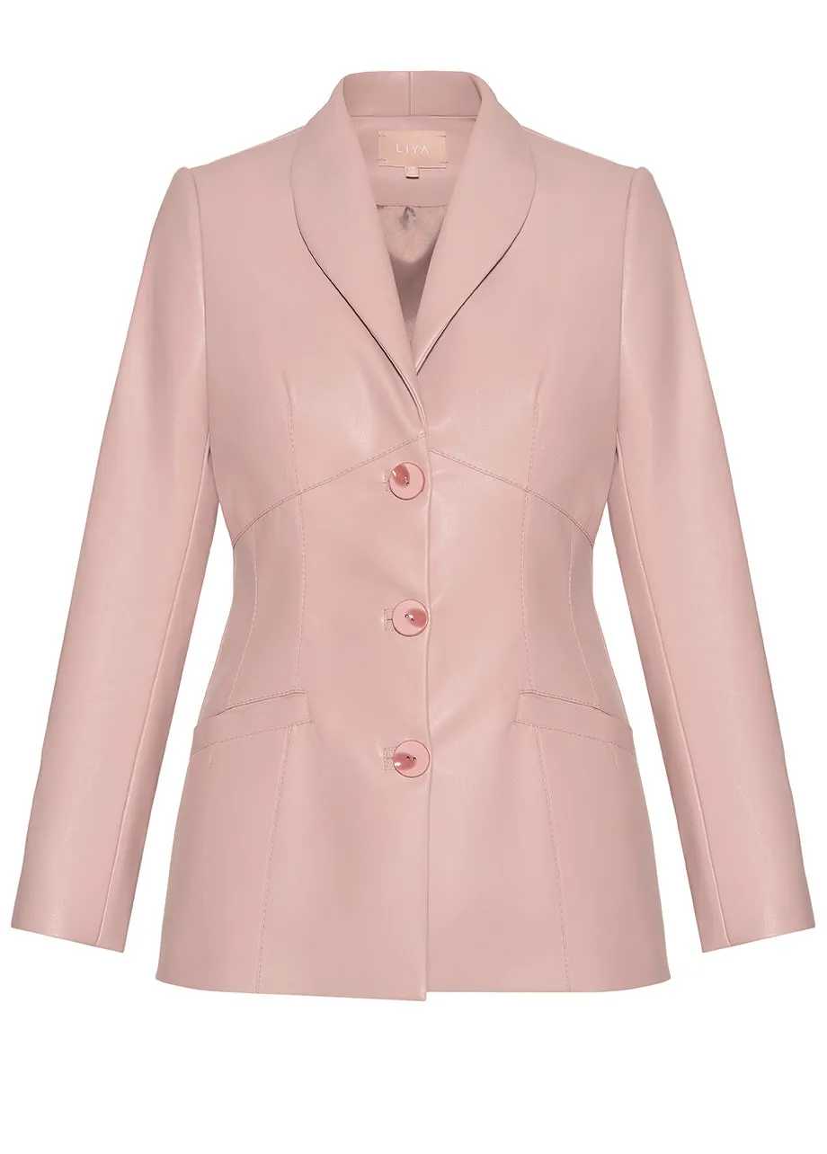 PINK LEATHER BLAZER